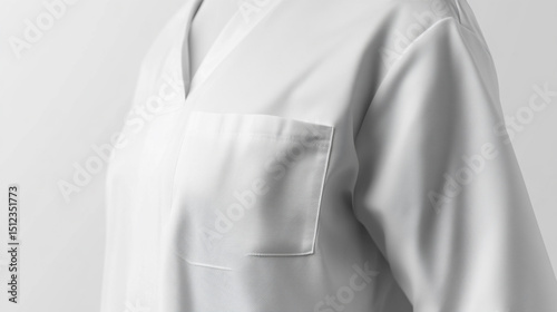 Zoom in a medical uniform doctor nurse technical speacialist clothes in hospital for logo mock up