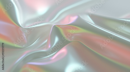 Flowing Fabric with Pink and Green Hints