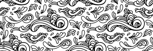 Mexico doodle abstract pattern. Cinco de mayo celebration background. Hand drawn Vector outline illustration.