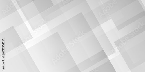 White and gray overlap triangle geometric technology pattern. minimal rectangle randomly arranged white lines transparent background layers overlapping presentation design.