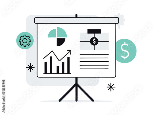 Business plan. Vector illustration for web banner, social media banner, business presentation, marketing material. 
