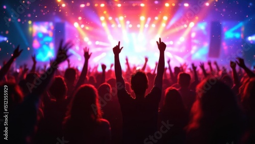 Energetic Crowd at Live Music Concert Event