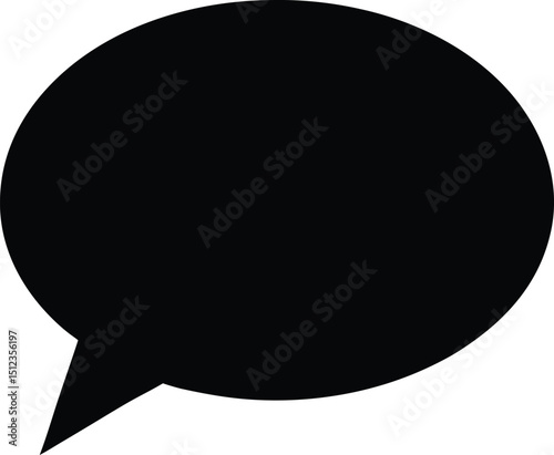 Chat Bubble Filled Silhouette Vector Icon for Digital Interaction