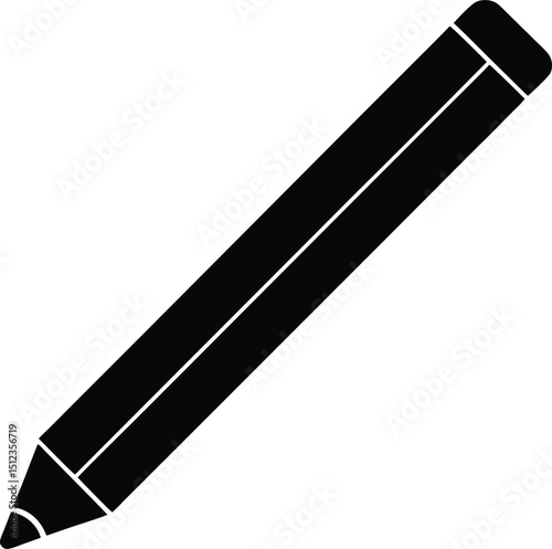 Edit Pencil Icon Filled Silhouette Vector Illustration for Content Creation