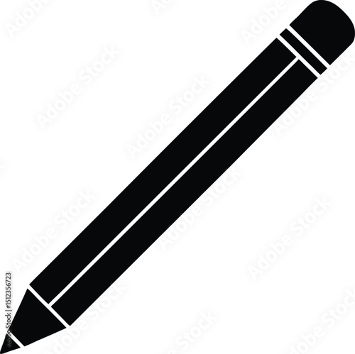 Filled Silhouette Edit Pencil Vector Illustration for Document Editing