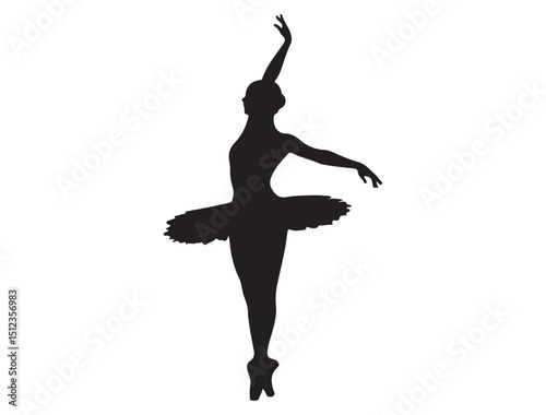 Ballerina silhouette White Background