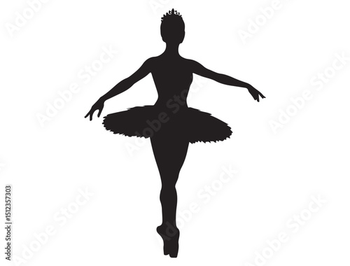 Ballerina silhouette White Background