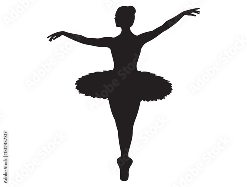 Ballerina silhouette White Background