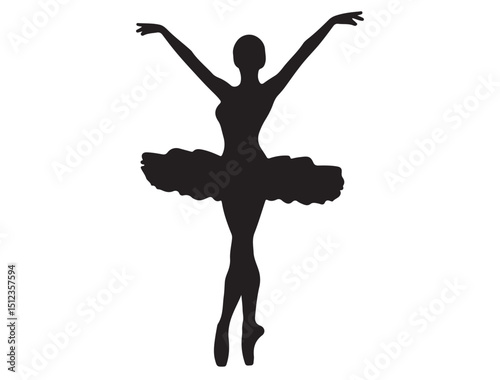 Ballerina silhouette White Background