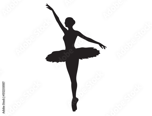 Ballerina silhouette White Background