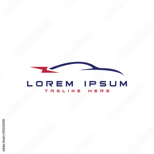electric car logo design modern minimal concept lighting bolt car shape