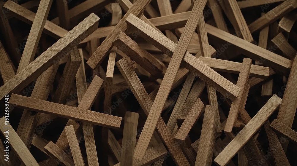 A pile of wooden planks in various shades of brown. A pile of wooden planks in various shades of brown.