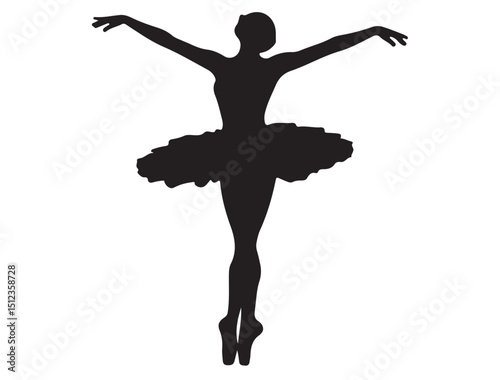 Ballerina silhouette White Background