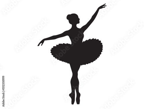 Ballerina silhouette White Background