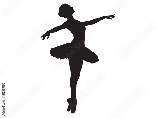 Ballerina silhouette White Background