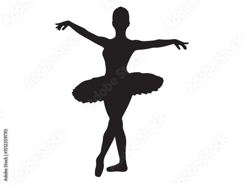 Ballerina silhouette White Background