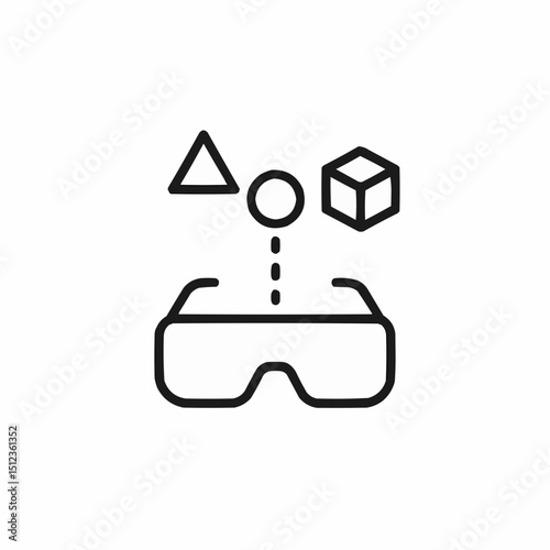 Minimal AR glasses with floating hologram shapes — augmented overlay.