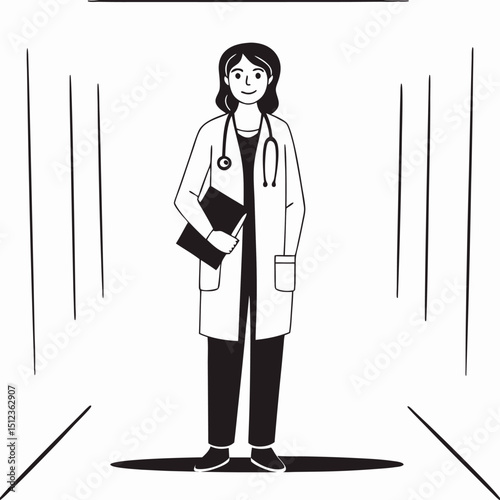 Confident Female Doctor Healthcare Professional, Medical Expertise, Patient Care