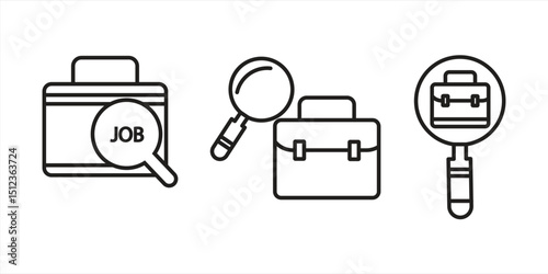 job seeker icon, thin line, eps 10 on white background, vector illustration.