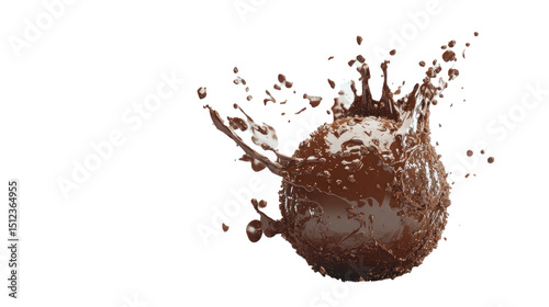 Chocolate sphere splash
