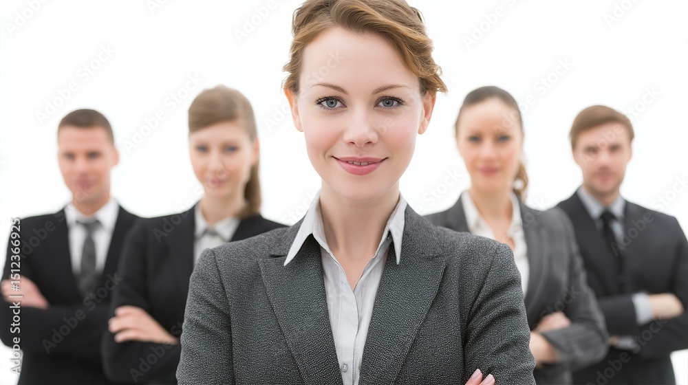 Confident Businesswoman Leading Successful Team in Corporate Suits Professional Portrait Photography Confident Businesswoman Leading Successful Team in Corporate Suits Professional Portrait Photography