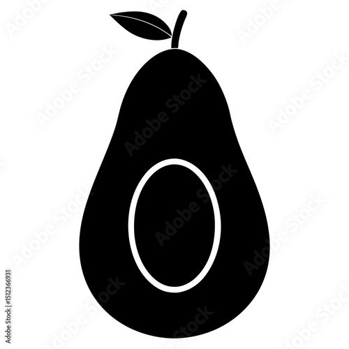 pear isolated silhouette on white background