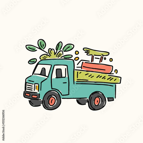 Truck & Transport Vector Design: Cargo & Delivery Vehicles Including Lorry, Semi-Truck, Tractor, Trailer, Freight Shipping, Logistics, Heavy Machinery, Road Transport, Commercial Auto