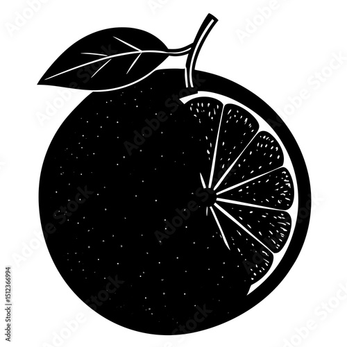 vector illustration of an orange fruit on white background