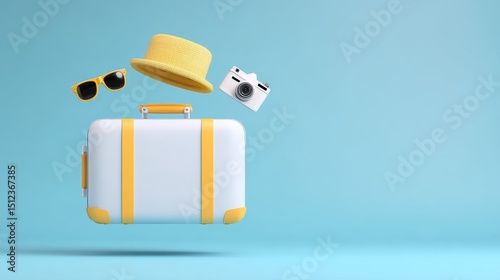 Ready to Travel Exciting Adventure Gear for Your Next Getaway Fun and Colorful Travel Essentials in a Bright Environment