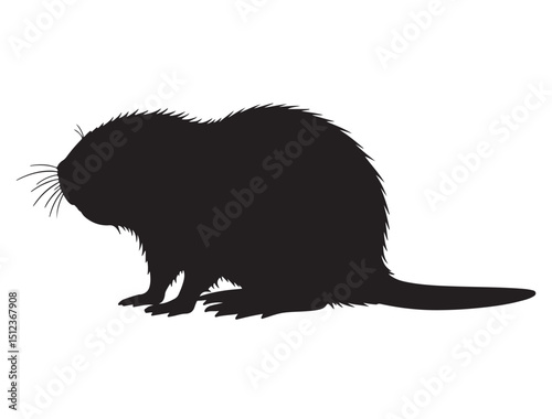 Beaver Silhouette White Background