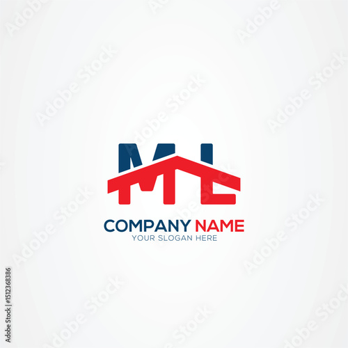 ML or LM Creative Modern Letters Logo Design Element