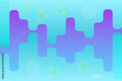 abstract colorful background with hand drawn drops, circles, squares and triangles. vector