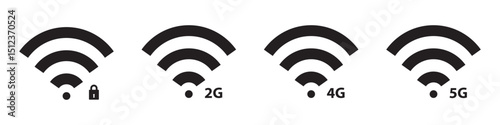 Wifi icon set. Wifi icon set. Wi-Fi icons set and stock vector illustration. wifi symbol. wifeless simple icons vector. wifi icon sheet, vector wifi icon image.
