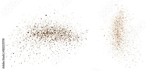 Vector grunge texture splatter chocolate or flying coffee powder background design