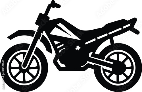 silhouette of cross motorcycle on white background
