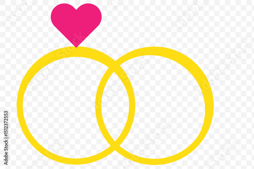 Symbol of Love, Commitment, and Marriage. Diamond ring icon linear logo isolated on Transparent Background. EPS 10.