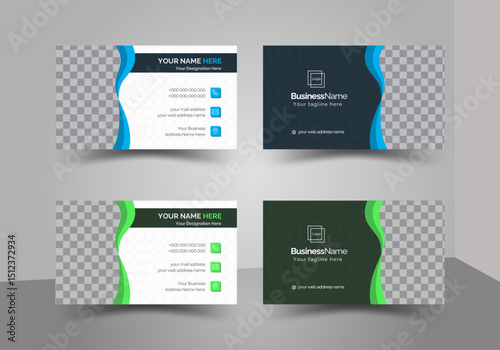 Double-sided creative latest business card template. with pattern design, and 2 different colours, modern and clean style, modern creative business card and name card horizontal simple clean template.