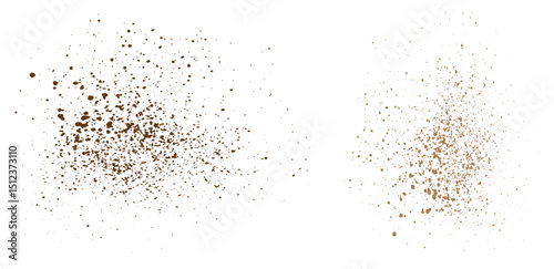 Vector flying coffee grain grunge texture brown particle illustration background design