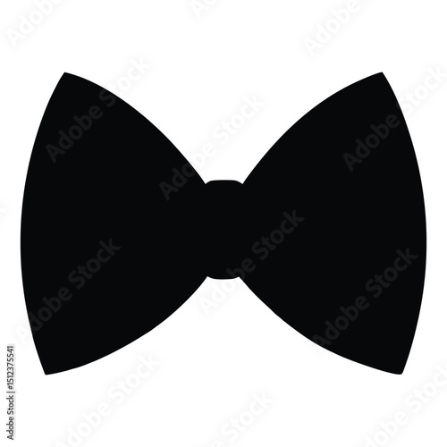 Simple bow tie silhouette isolated on white background