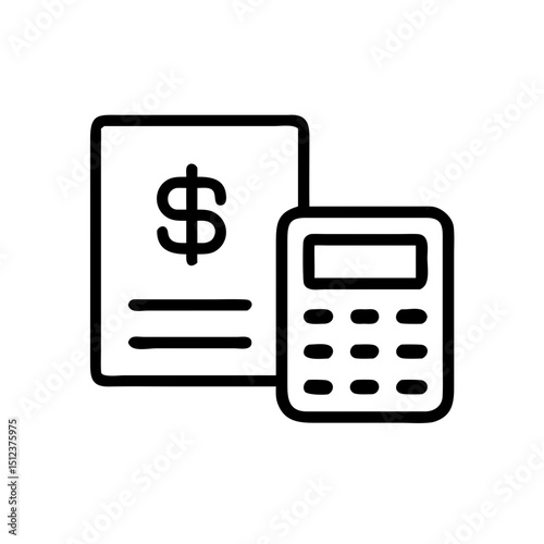 Dollar bill and calculator representing financial calculations concept  