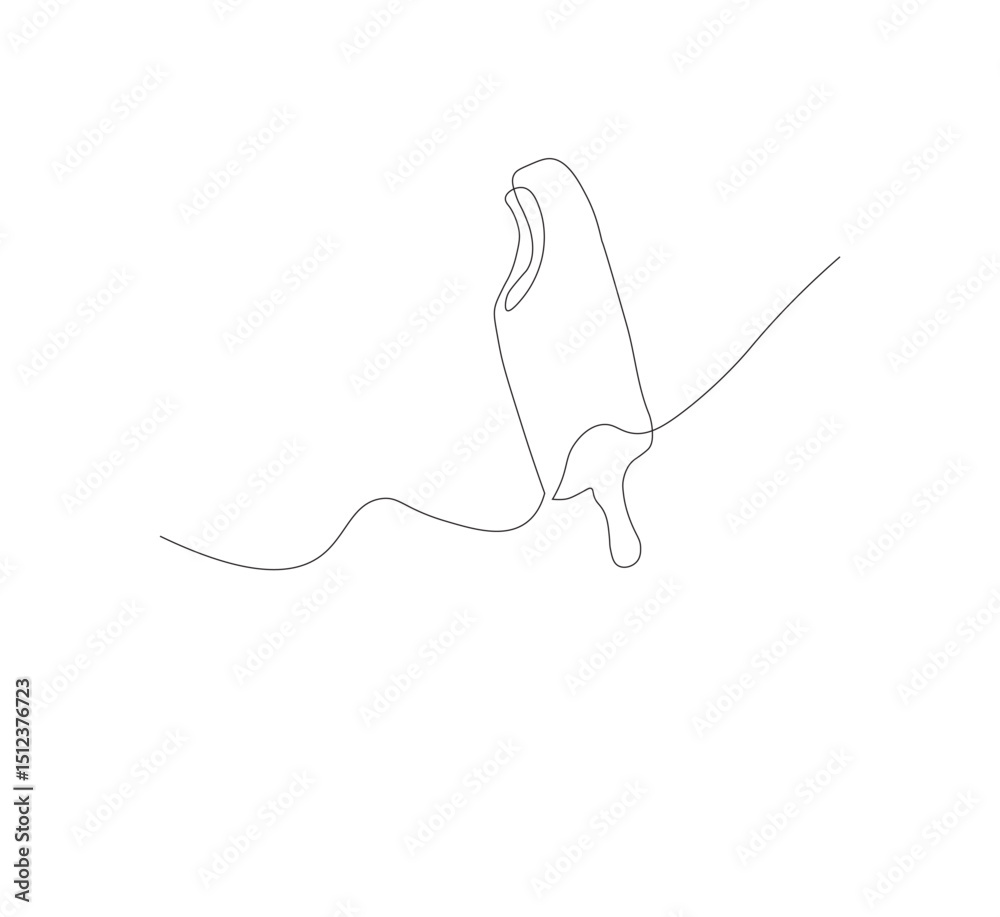 Obraz premium continuous line drawing ice cream stick one line continuous drawing illustration. Hand drawn linear silhouette icon. Minimal outline design element for print, banner, card, flyer, logo, menu.