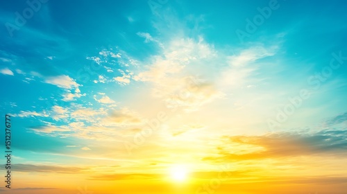 Fototapeta Naklejka Na Ścianę i Meble -  Soft clouds tinted with gentle, faded colors drifting calmly in a tranquil sky setting