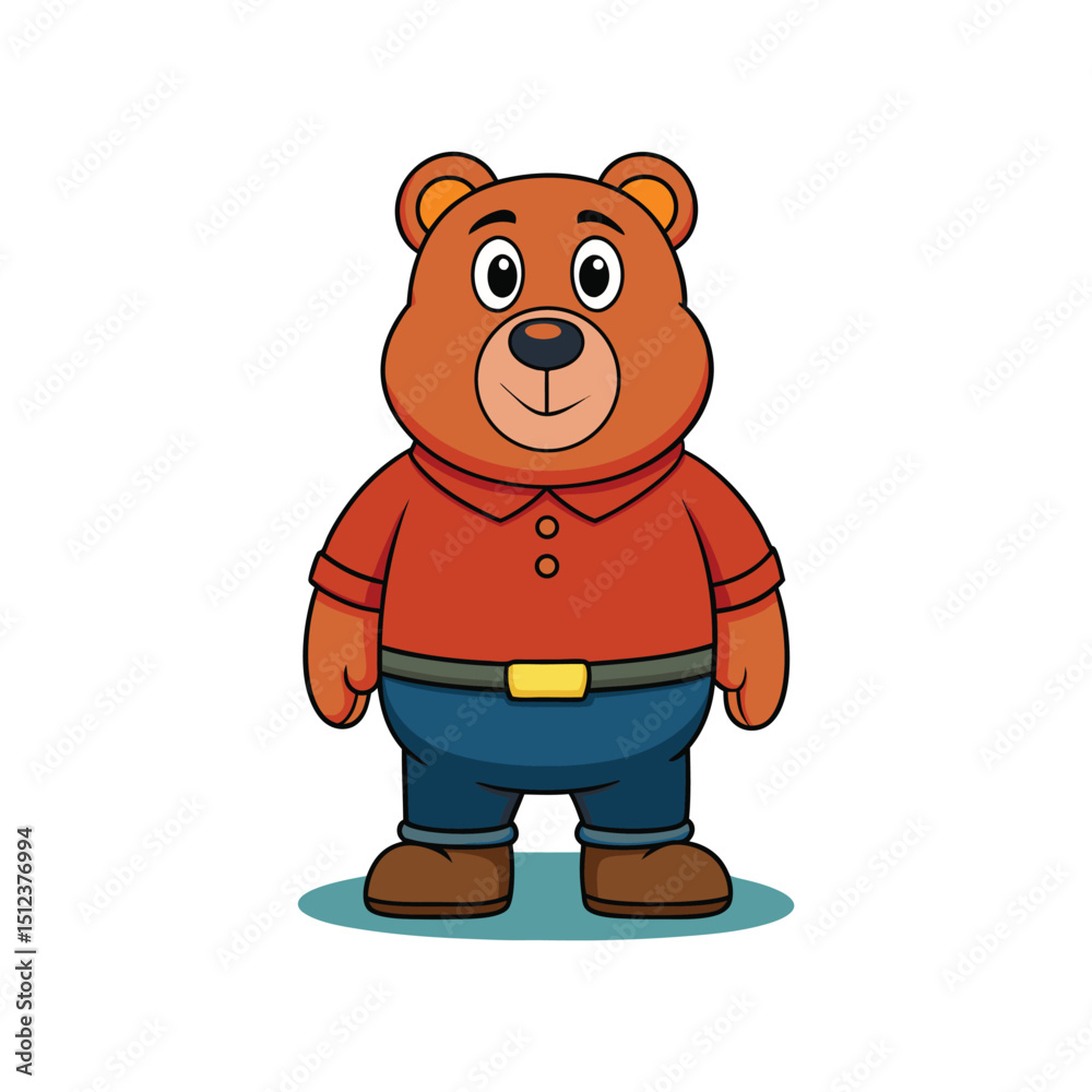 Fototapeta premium Friendly cartoon bear character vector illustration for children’s projects, books, stickers, and playful animal designs