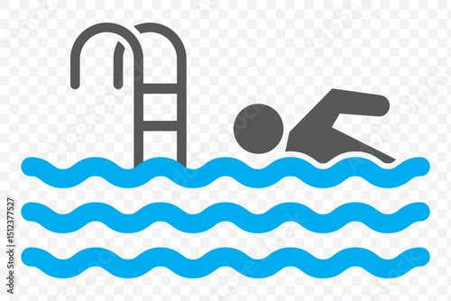 swimming icon Flat simple outline. swimming icon. Swimming icon linear graphics set vector on Transparent Background. EPS 10.