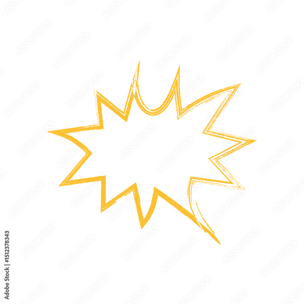Obraz premium Comic Style Yellow Explosion Speech Bubble Vector