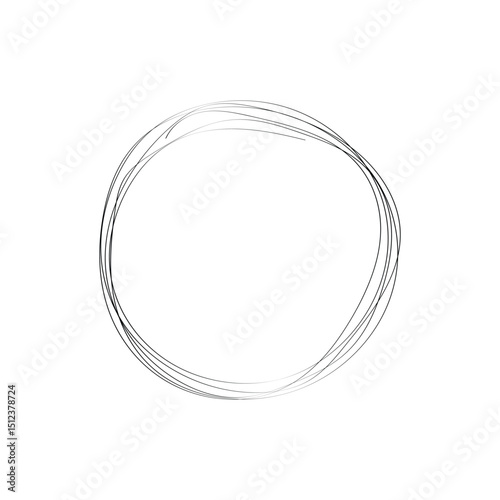 Hand Drawn Circular Scribble Frame Vector