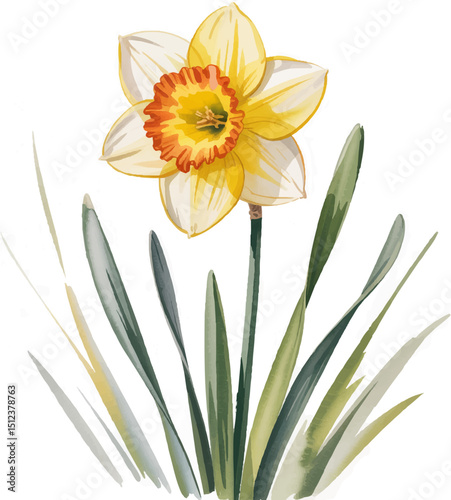 yellow daffodils isolated on white