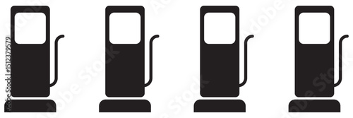 Set of ev station icon. Electric car charging station with plug. EV car, green hybrid vehicles charging point.