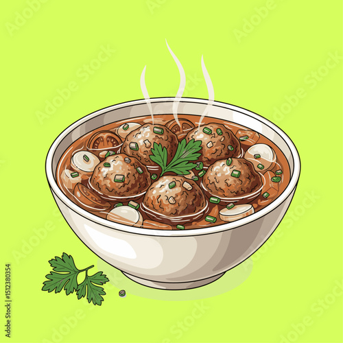 beef meatball vector