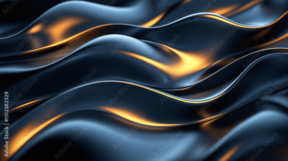 Obraz premium Flowing Metallic Texture with Gold Highlights